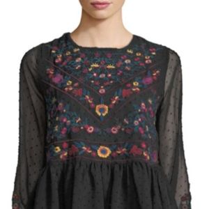 Allison New York floral embroidered blouse